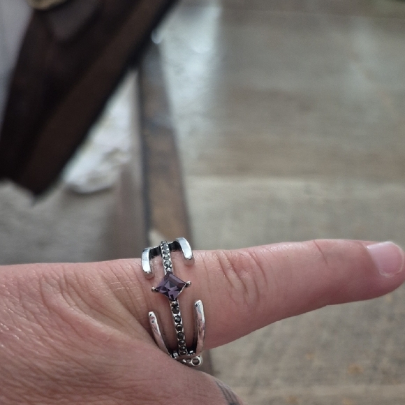 Paparazzi Silver Ring with Purple Beads - Picture 3 of 3